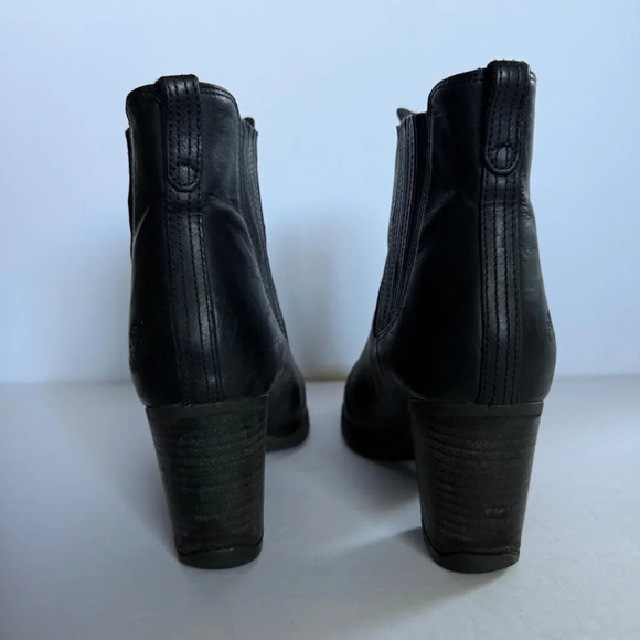 Timberland Atlantic Heights Black Leather‎ Chelsea Boots Block Heel Size 8 - Picture 4 of 12